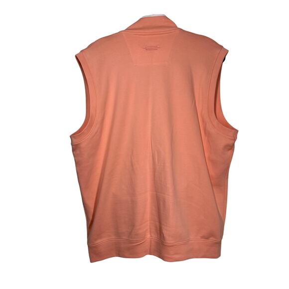 Carnoustie Golf Vest Men's Peach Orange Full 2-Way Zip Sleeveless Collared Sz L - Picture 4 of 8